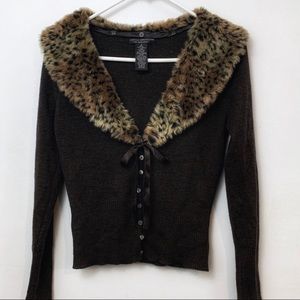 100% Italian Merino Wool Cardigan Sweater Small